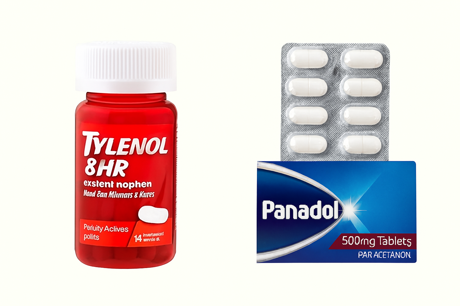 U.S. Tylenol and UK Panadol, both containing 500mg
acetaminophen/paracetamol per tablet”.